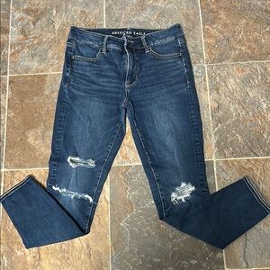 American Eagle Outfitters Blue Skinny Jeans Distressed Style